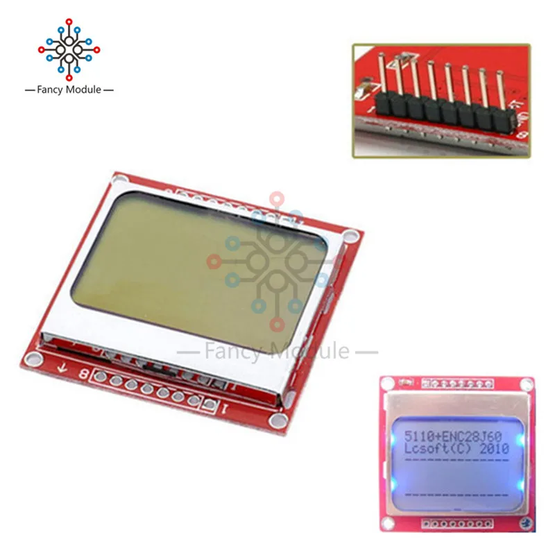 84X48 84*48 ЖК модуль с синей подсветкой Адаптер PCB для Nokia 5110 Arduino|module for arduino|module lcdmodule