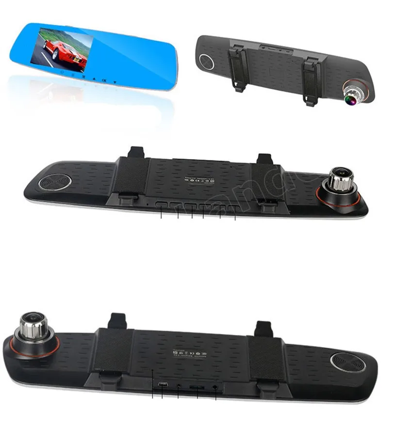Низкая цена 5 дюймов Автомобильное зеркало заднего вида DVR камера Full HD 1080P Daul
