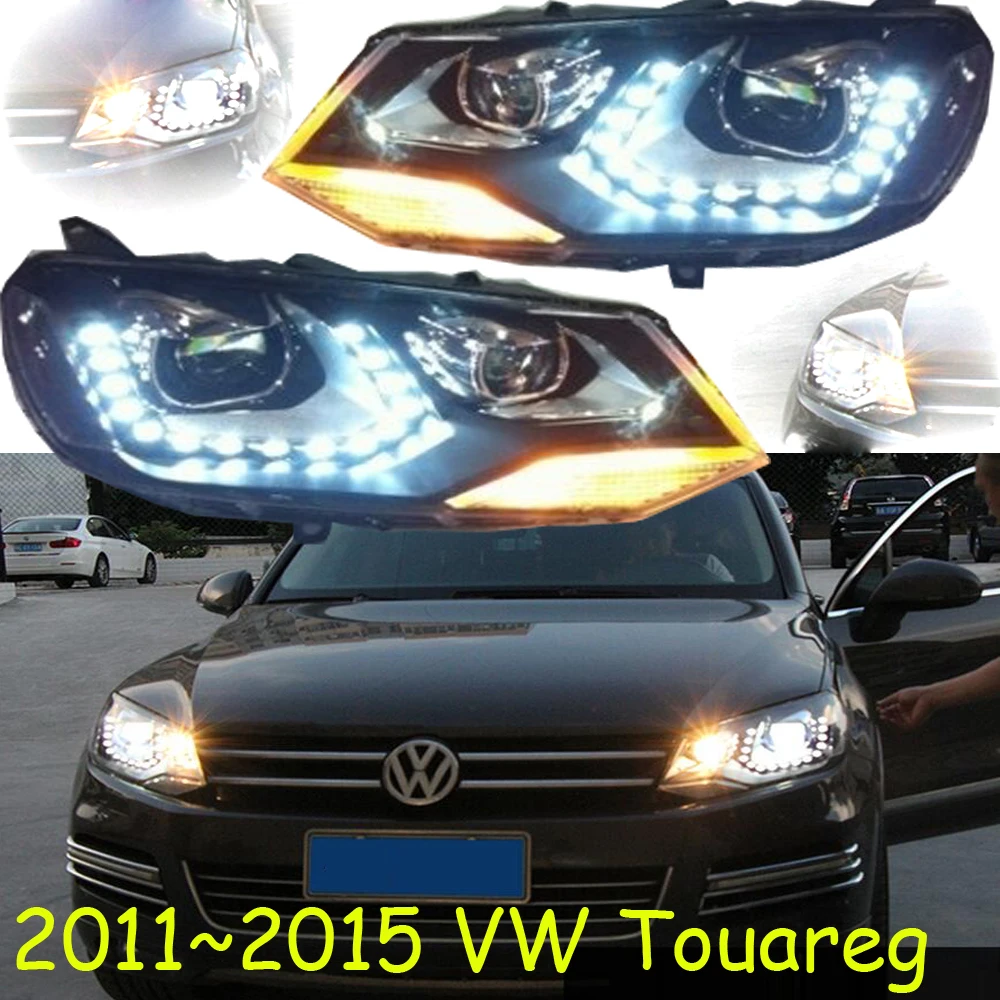 2 шт. автомобильный Стайлинг для фар Touareg2011 2012 2013 2014 фары DRL Объектив Двойной Луч H7