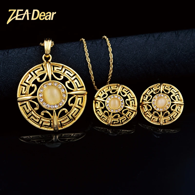Ювелирные изделия ZEA Dear этнические круглые серьги ожерелье кулон для вечеринки