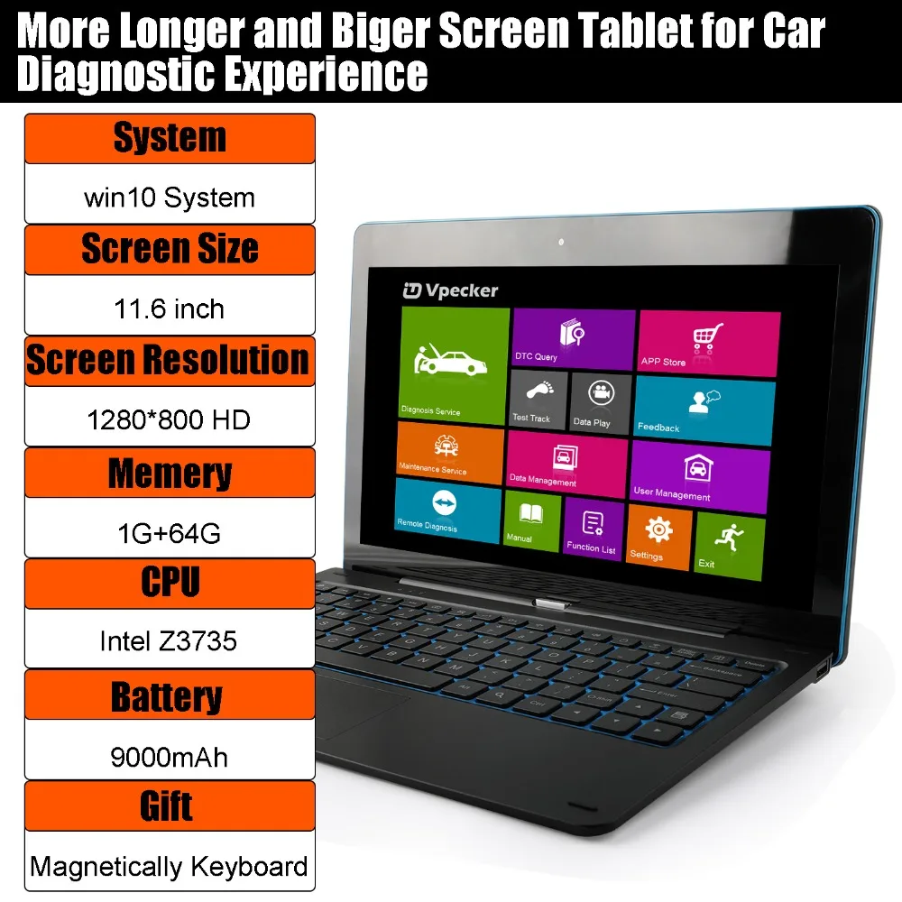 Vpecker E1 OBD2 автомобильный сканер Windows Tablet ODB2 диагностический инструмент ABS EPB