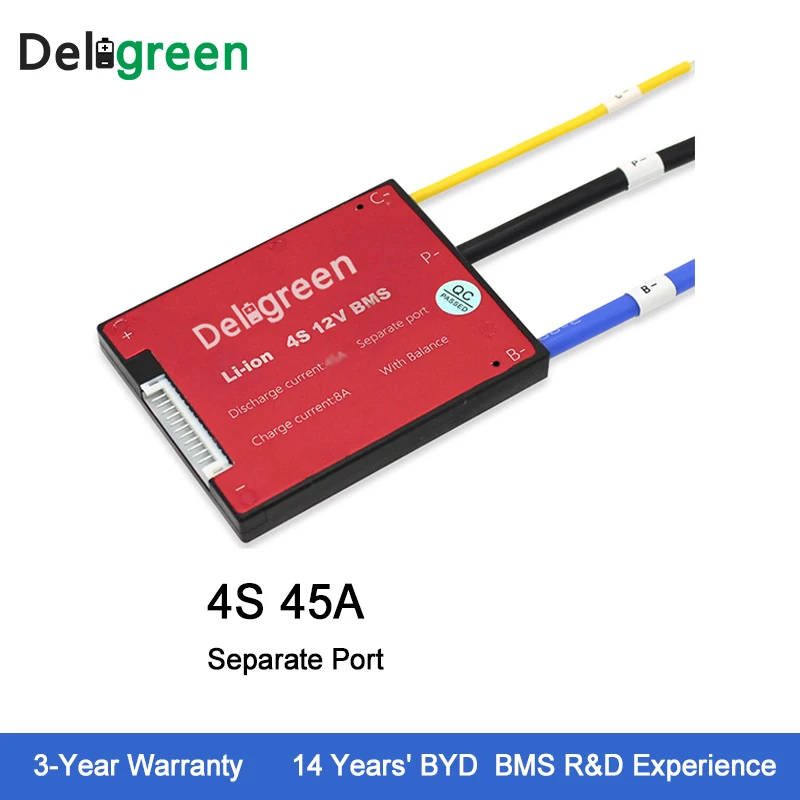 Deligreen 4S 45A 12V PCM/PCB/BMS для 3,7 V литиевая батарея 18650 Lithion LiNCM Li-Po аккумулятор UPS
