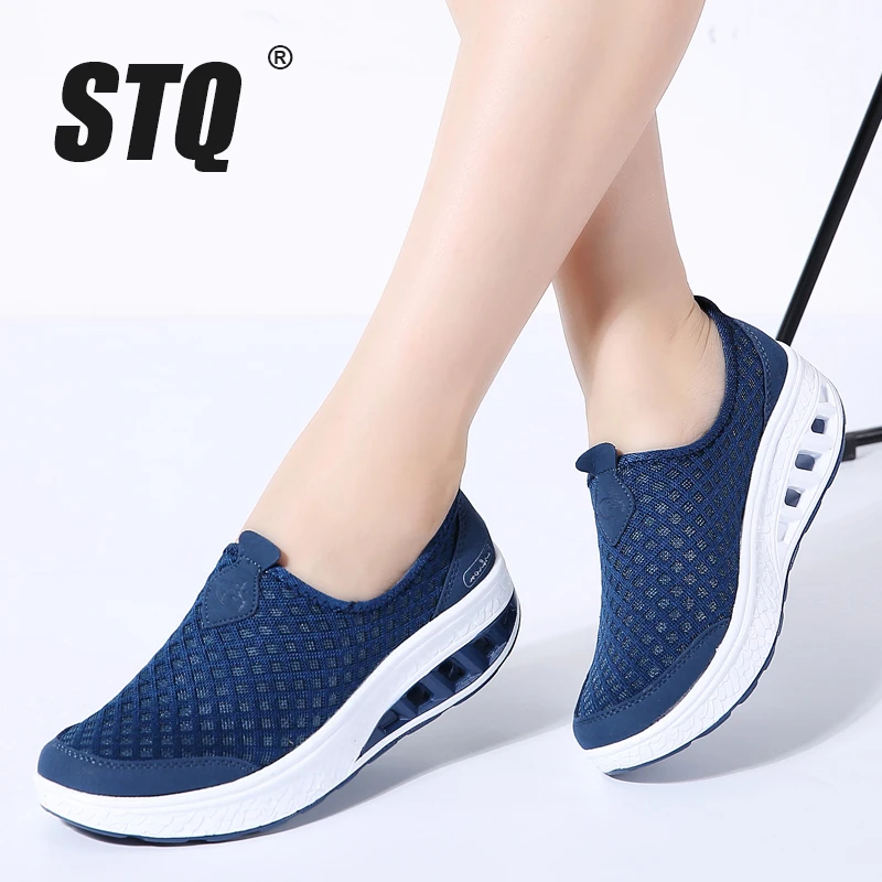 STQ 2020 осенние женские кроссовки Обувь на плоской платформе Женская повседневная