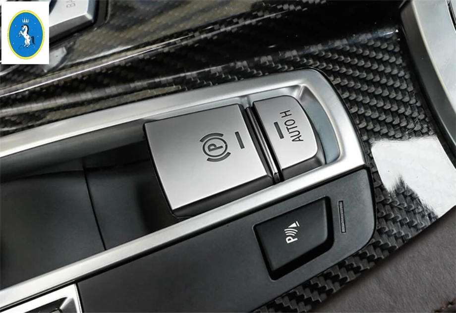 

Yimaautotrims For BMW 5 Series GT 2012 - 2017 ABS Accessories Electrical Park Handbrake "P" Stalls + Auto Hold Button Cover Trim