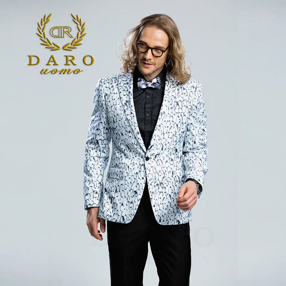 2019 мужской блейзер с принтом Повседневный приталенный костюм Мужская весенняя