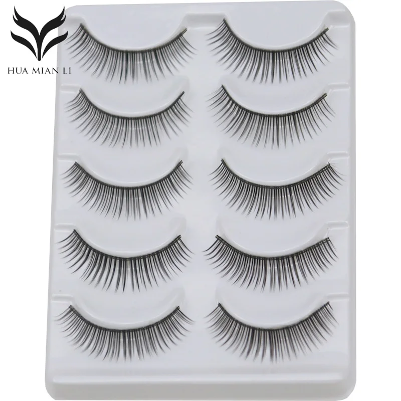 

5 пар Накладные ресницы натуральные чистые натуральные накладные ресницы ручной работы черный терьер 5 типов инструмент для макияжа глаз