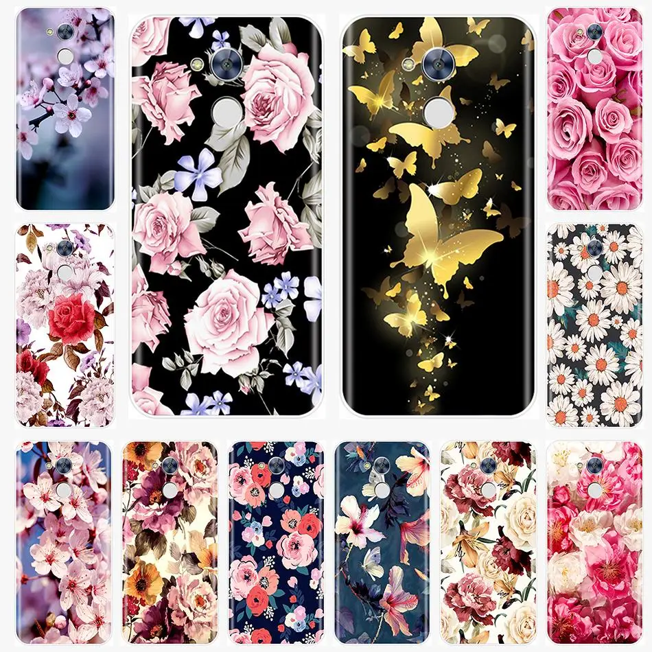 

Phone Case For Huawei Honor 6A 6X 6C Pro Soft Silicone TPU Flower fashion Painted Back Cover For Huawei Honor 5C 5X 4C 4X Case