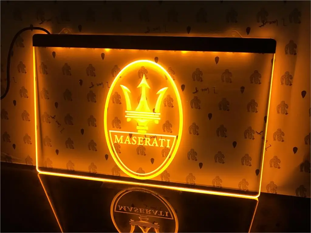 D139-Maserati ремонт автомобилей дисплей светодиодный светильник знак