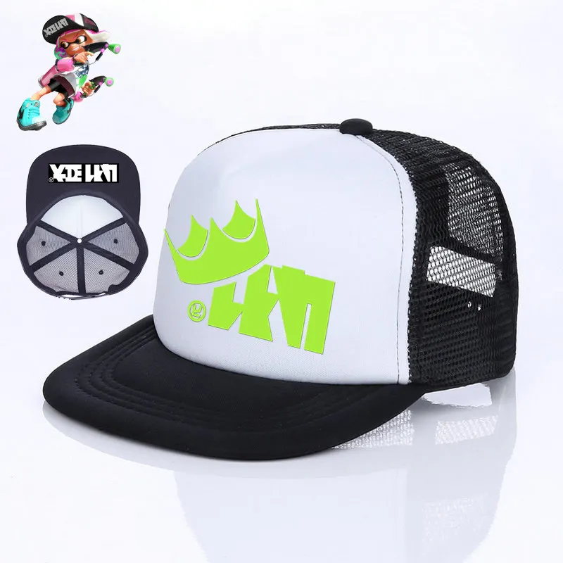 YF00504 Японская игра косплей Splatoon 2 кепка 6 цветов король флип бейсболка Inkling girl boy Cool Enperry Mesh cap красный синий фиолетовый YF005 - Цвет: YF00504