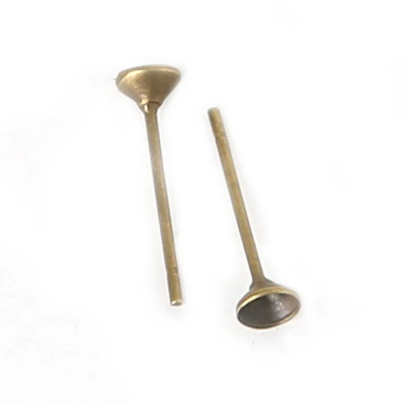 1200 шт./лот 4*14 мм серьги-гвоздики железные с плоским основанием серьги фурнитура |