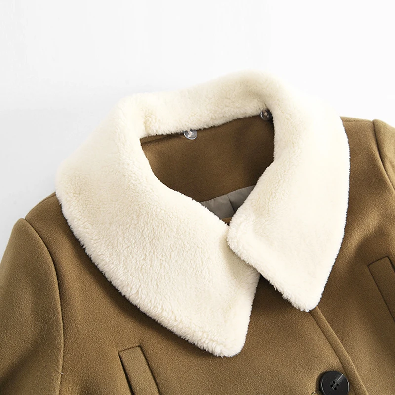 Winter New Fat mm Large Size Women's Authentic Loose Wool Thickening Dragon Brocade Coat Fur Collar Fashion | Женская одежда