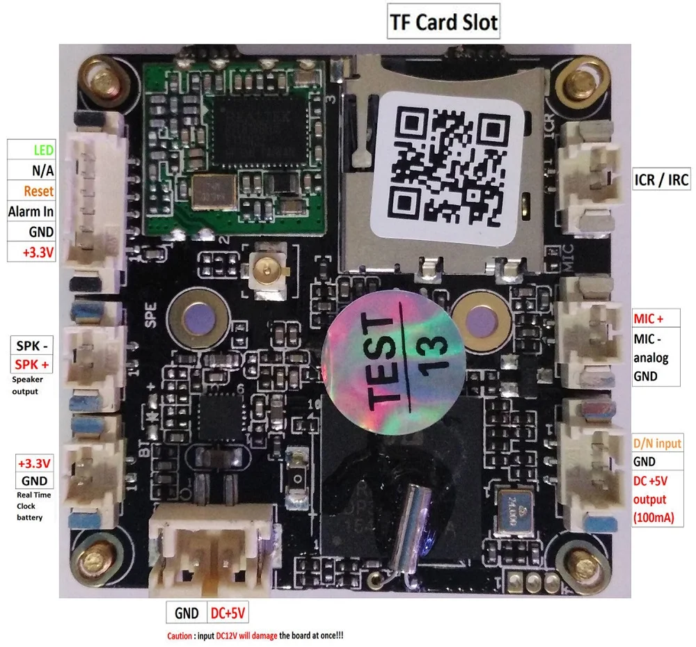 Diske xmeye 1.3mp Wi-Fi IP Камера модуль ДСП 960 P Wireless доска 1135 + hi3518 CCTV поддержка TF карты |
