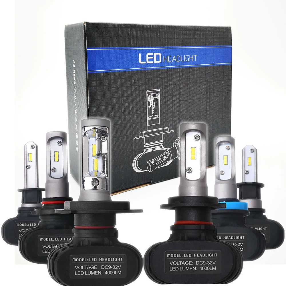 2 шт. H4 светодиодный H7 авто фары 9005 9006 H3 H13 H8 880 H27 9004 9007 H11 881 светодиодный H1 K5 55 Вт 6000LM 6000K Автомобильная Лампа