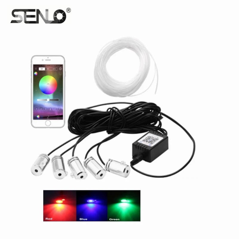 Senlo RGB автомобильный светильник направляющий оптоволоконный пластиковый