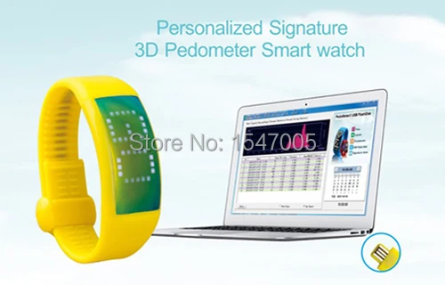 LED wristband 3D pedometer smart bracelet calorie calculator with 8GB flash memory user defined signature wrist watch |