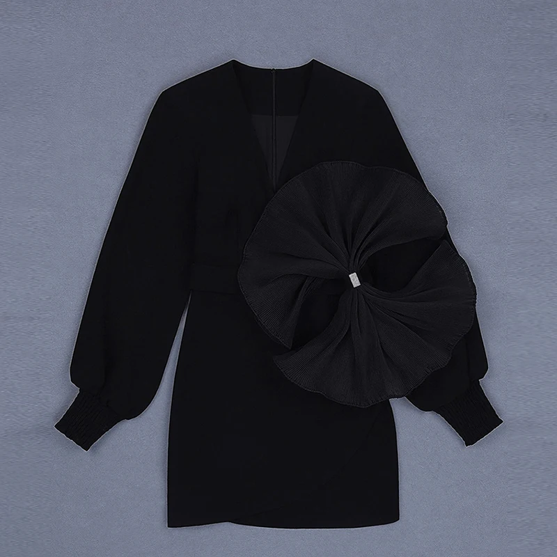 HIGH STREET Новые стильные 2019 дизайнерское платье Женская фонари рукавом аппликации |