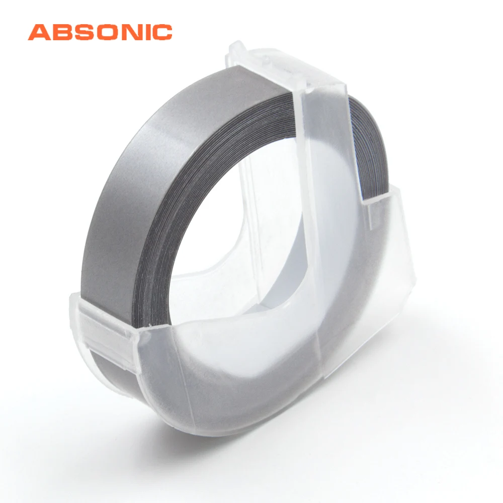 Absinic 1 шт. 9 мм Серебряный цвет совместимый с DYMO 3D пластиковое тиснение Xpress