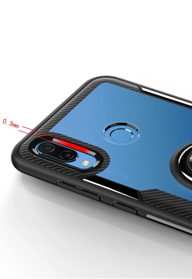 Чехол 8X для huawei Honor 8X, прозрачный ПК+ углеродное волокно, полное защитное кольцо, для huawei Honor 8X, чехол