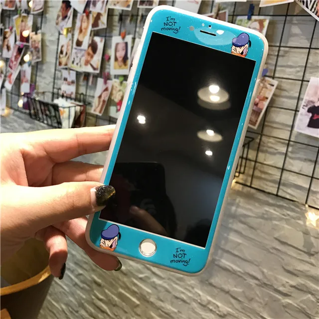 Renda мультфильм животных шаблон закаленное стекло для iPhone 7 8 6 6s плюс 3D полное покрытие протектор экрана - Цвет: 10