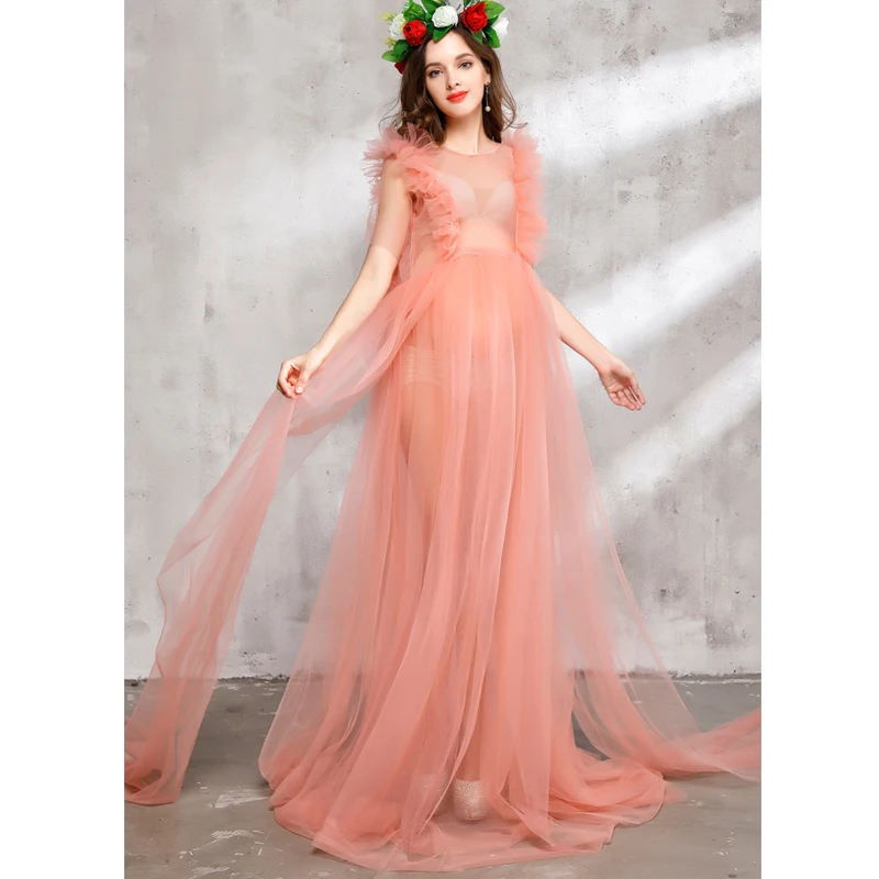 Платье для беременных OkayMom Элегантное Длинное фотосессии платье 2019|shower dresses|maternity