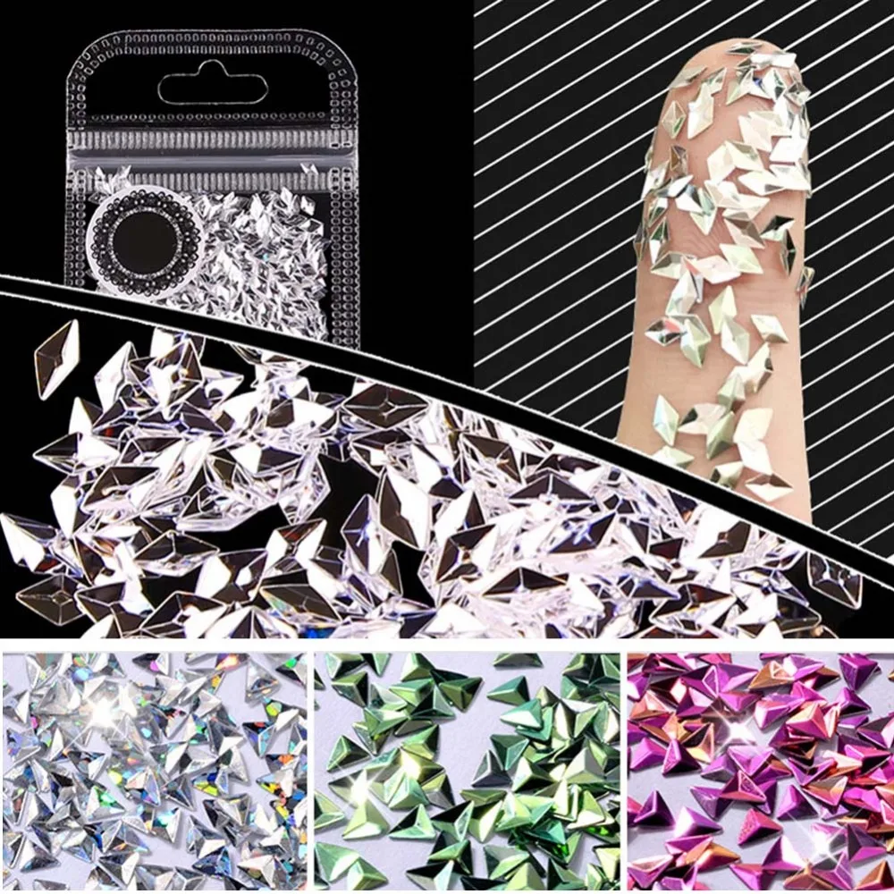 1 шт. Хамелеон хлопья для ногтей треугольник ромб красочный 3D художественный