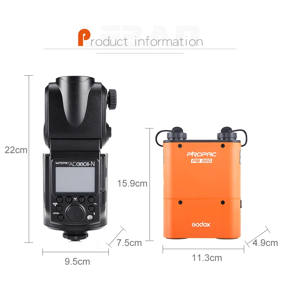 Внешняя Мощная Вспышка Godox Full Speedlite AD360II-N ttl+ PB960 power Pack оранжевый или черный+ X1T-N ttl передатчик+ AD-S7 софтбокс