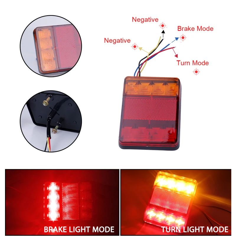 HLXG 2x задние лампы DC 12V автомобиль грузовик 8LED сигнальные огни свет