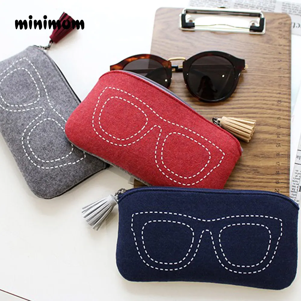 

MINIMUM Top-grade Felt Cloth Sunglasses Boxes High Quality Luxury Fabric Glasses Case Eyeglasses Accessories Light Easy to Carry