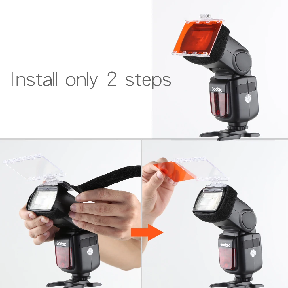 Falcon Eyes CFA 30K Kit Flash Speedlite 30 цветов s Color Gel с Barndoor & Bag Reflector для Canon Nikon Godox Flash|Аксессуары