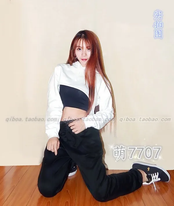 Kpop, черные, розовые, маленькие, сексуальные, для упражнений, для комнаты, ультра короткие толстовки, уличная одежда, с длинным рукавом, толстовки, для женщин, Корейская, для фанатов, модная одежда