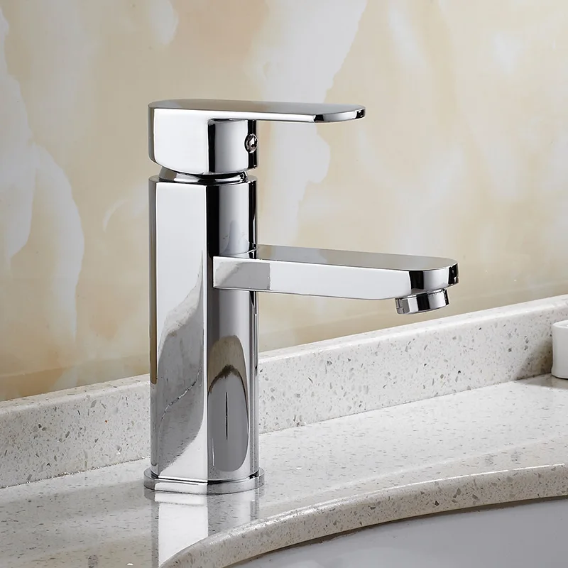 Хромированный смеситель для раковины в ванной комнате с одной ручкой медный