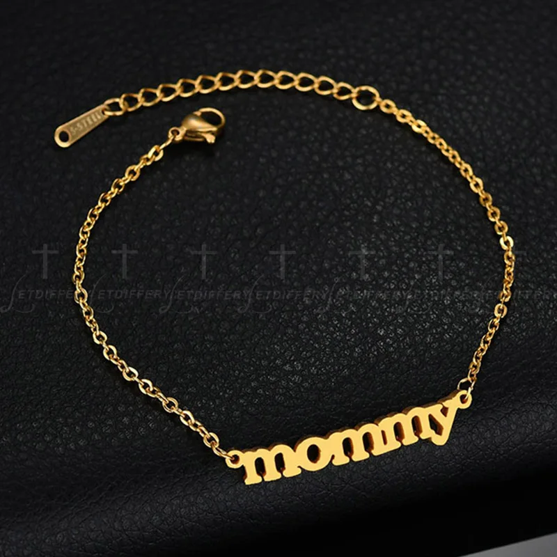 Браслет из нержавеющей стали с надписью Love Mommy|Цепочки и браслеты| |