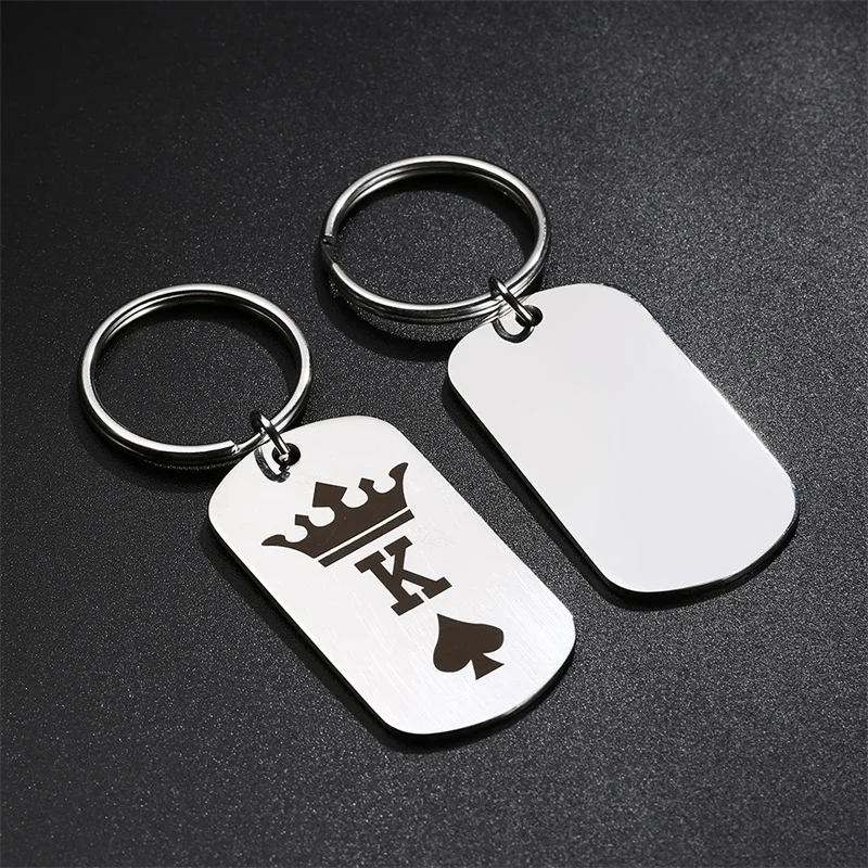 Азиз BEKKAOUI K &amp Q брелки с короной гравировка имя собаки бирка из нержавеющей стали