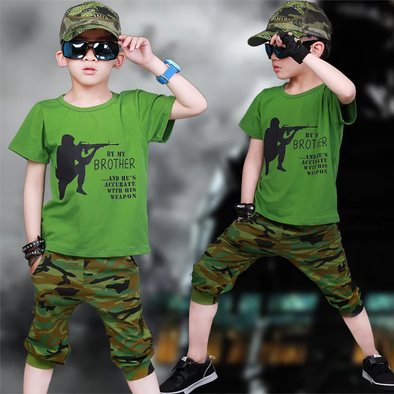 2019 комплект детской одежды летняя камуфляжная одежда для мальчиков комплекты