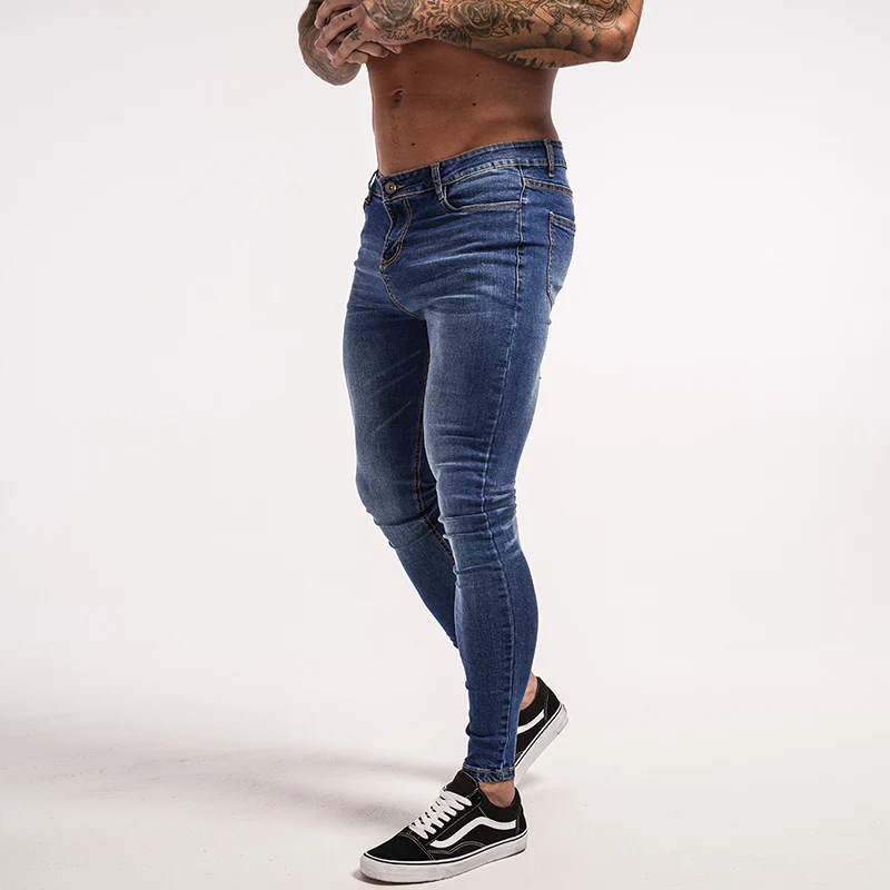 Gingtto Для мужчин джинсы Slim Fit узкие стрейч эластичный пояс хип хоп классический