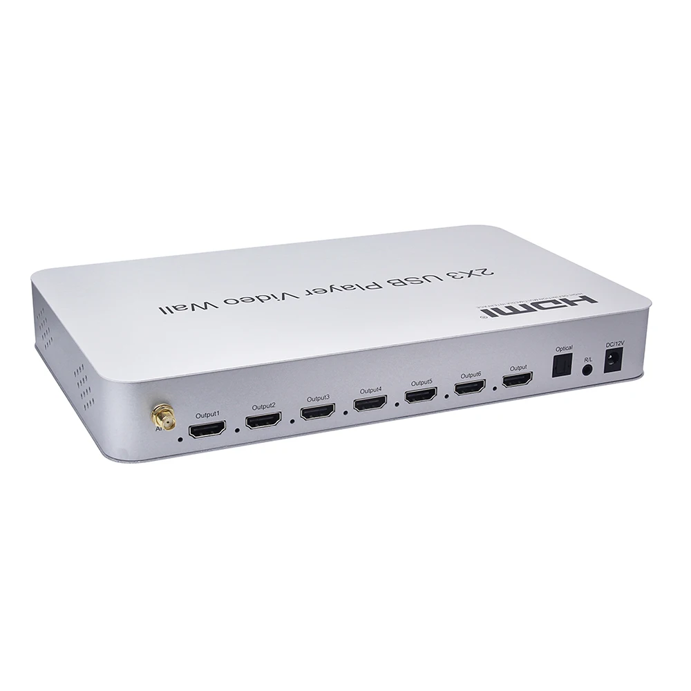 2x3 HDMI видео настенный контроллер и USB плеер видео настенный Процессор Поддержка нескольких режимов сращивания наивысшего 4K Вход 1080P выход