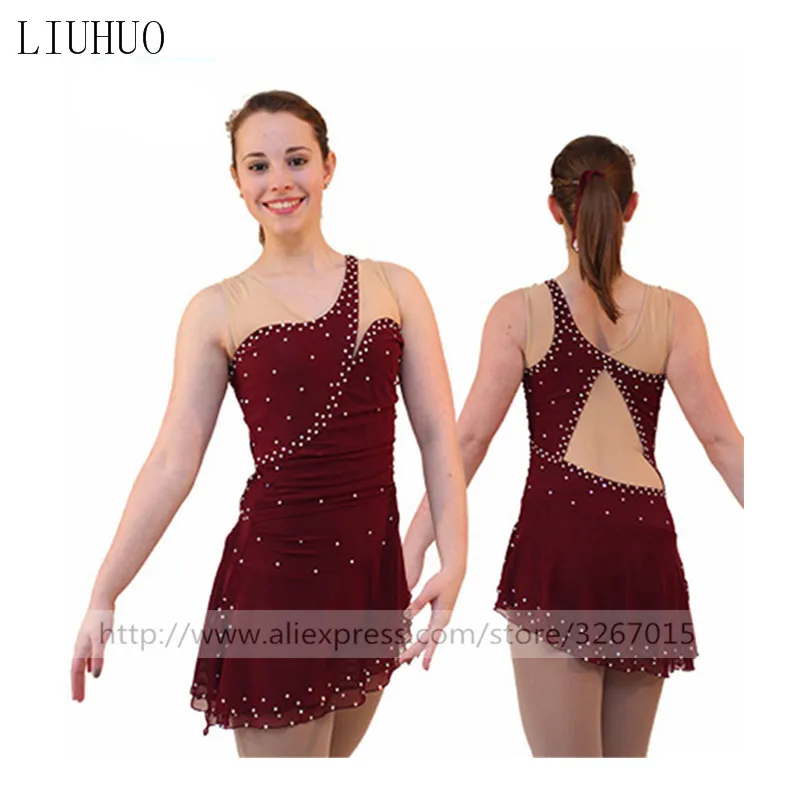 Платье для фигурного катания женское платье на коньках без рукавов|women performers|clothing
