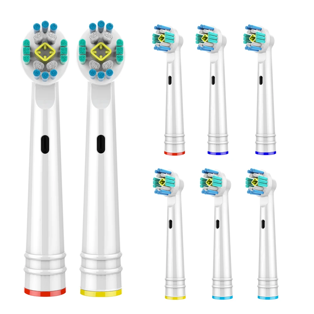 Сменные насадки для зубной щетки Oral B 8 шт. 3D PRO белые совместимы с электрической