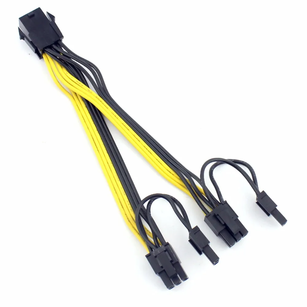 XT XINTE PCI E 6 контактов мама двойной 8 (6 + 2) Y образный разветвитель Кабель видеокарта