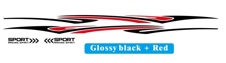 Glossy Black-Red Гоночный спортивный стикер в полоску для тела автомобиля с поясными линиями для Mitsubishi ASX Outlander 2011- автомобильные водонепроницаемые наклейки - Название цвета: Glossy Black-Red
