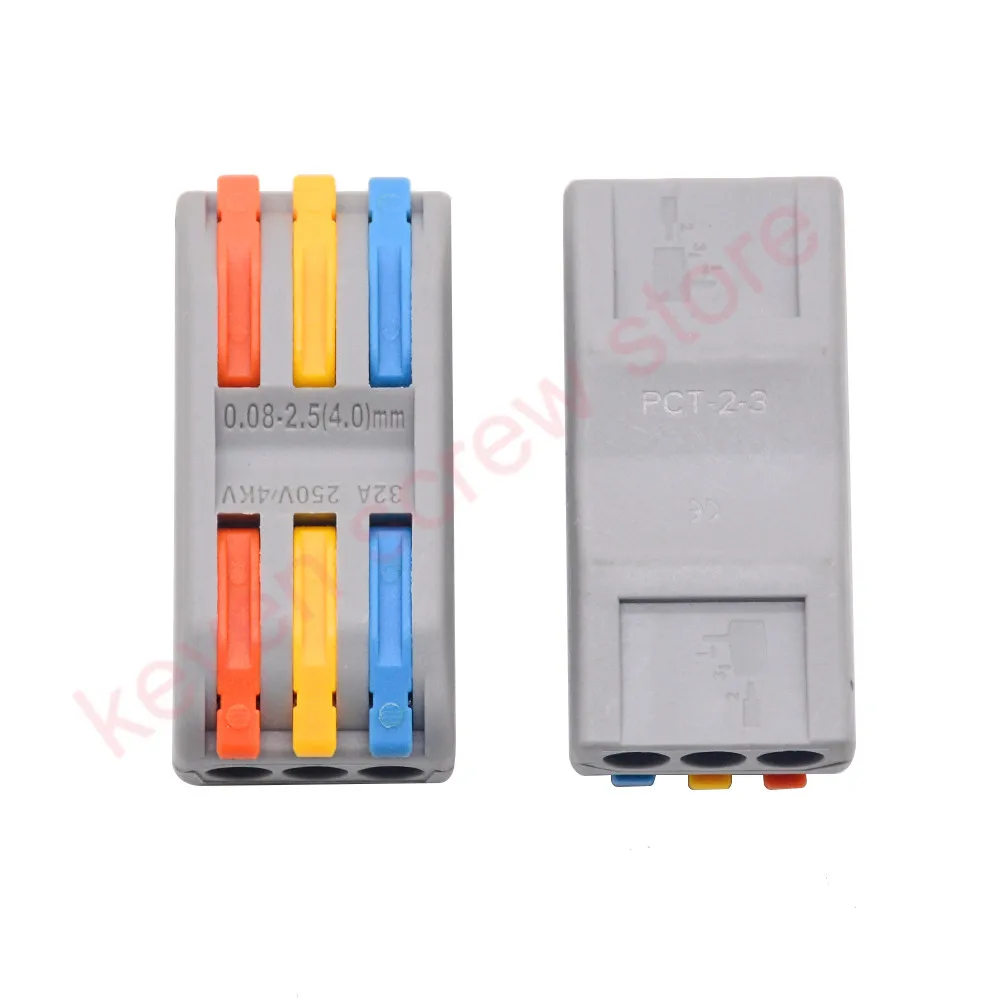 10PCS PCT-3 10 шт. Цвет безопасности электрической проводки терминалы бытовой провод стыковой сплиттер разъем клип быстрая изоляция SPL-2 SPL-3 - Цвет: 10PCS PCT-3