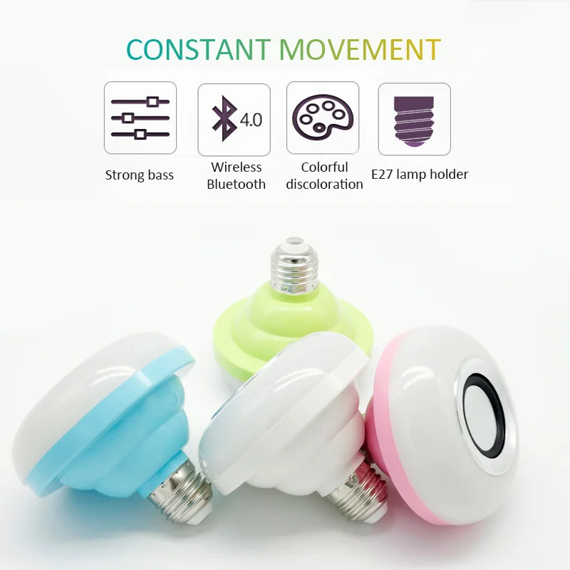 Модная светодиодная портативная беспроводная bluetooth-колонка бас стерео лампа E27