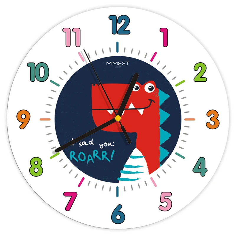 Настенные 3d часы с динозавром из мультфильма деревянные креативные бесшумные