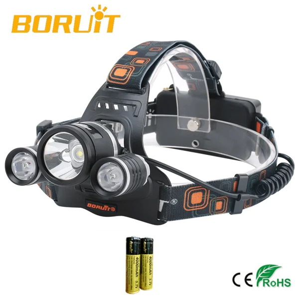 B BORUIT фары 6000Lm XML L2 светодиодный фара фонарь фонарик Водонепроницаемый 4-режиме Micro USB Портативный освещение фонарик - Испускаемый цвет: B