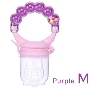 Purple M Детские Свежие пищевые питательные устройства безопасные соски для новорожденных свежие фрукты Nibbler вращающиеся мельницы жевательные фруктовые соски Мясорубка игрушки для кормления - Цвет: Purple M