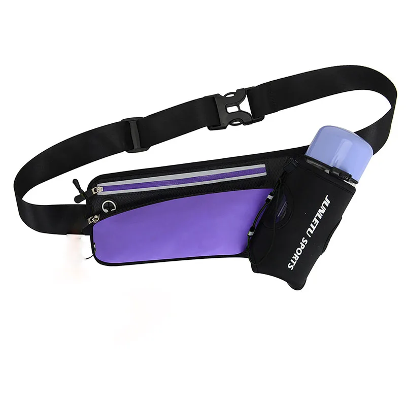 Purple Новая беговая марафонская поясная сумка для спорта, альпинизма, пеших прогулок, гонок, тренажерного зала, фитнеса, легкий гидратационный пояс, бутылка для воды, набедренная поясная сумка - Цвет: Purple