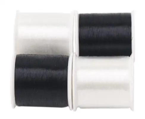 2white2black Прозрачная нить для шитья, 0,13 мм, нейлоновая нить для шитья, сделай сам, неэластичная проволока, браслет, ювелирный шнур, нить, швейные инструменты - Цвет: 2white2black