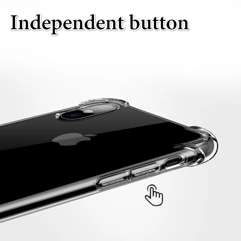 Чехол для iPhone 6 6S 7 8 X Защитные чехлы Plus прозрачный мягкий силиконовый защитный