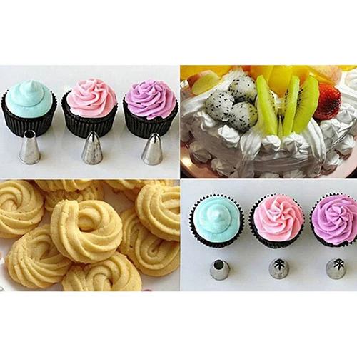 Nozzles 6Pcs Pastry Tips Cake Icing Piping Fondant Cupcake Sugarcraft Decorating | Дом и сад