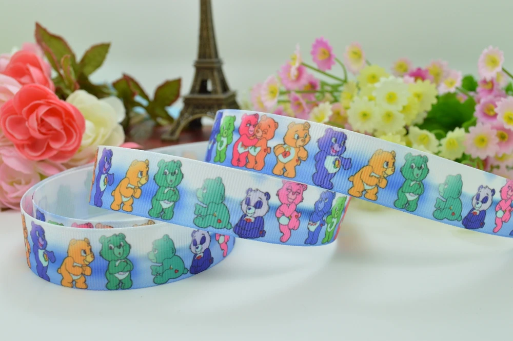 DUWES 7/" 22 мм Care Bears игрушка печатная корсажная лента, бант для волос вечерние украшения DIY Ручная работа OEM 50YD